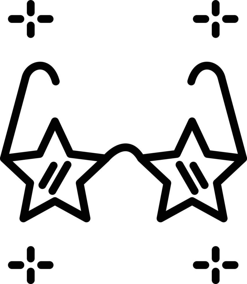 ícone de linha de óculos estrela vetor