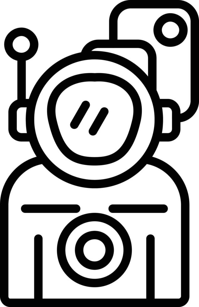 ícone de linha de câmera de astronauta vetor