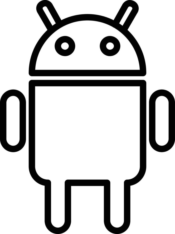 ícone de linha android vetor