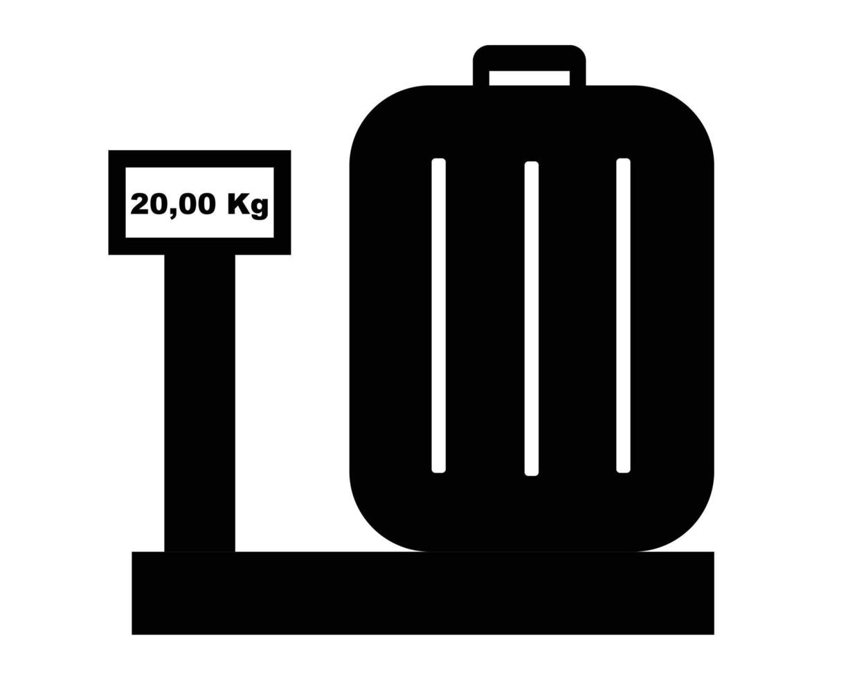 peso da bagagem no aeroporto - ilustração vetorial de pictograma vetor