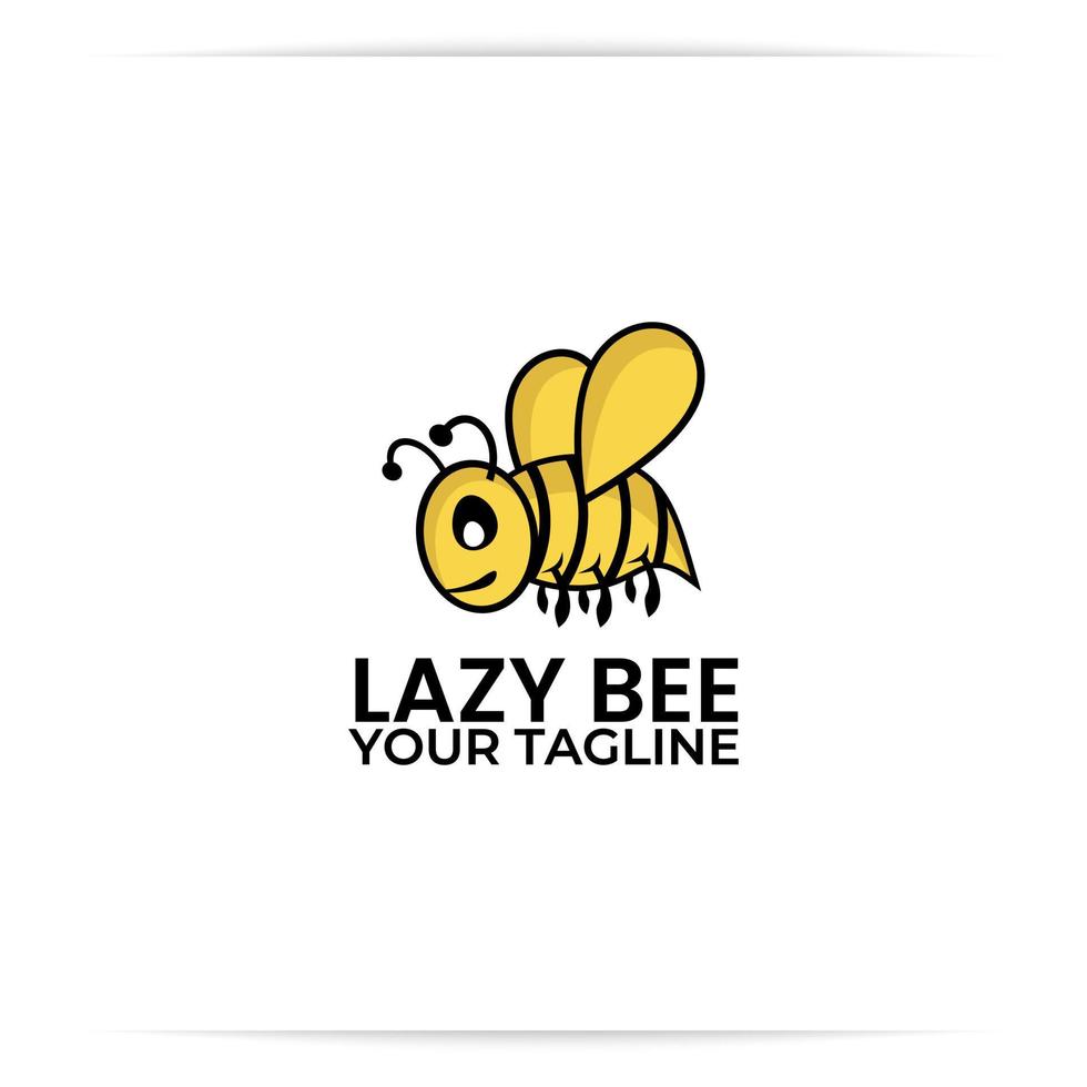 design de logotipo vetor de abelha preguiçosa