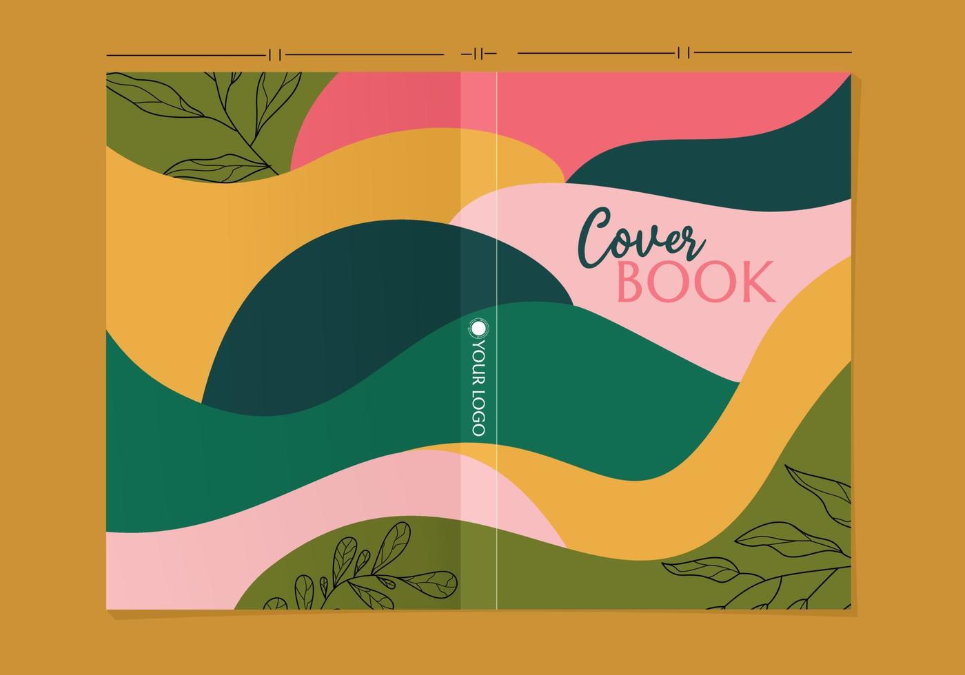 modelo de capa de livro com padrão abstrato colorido. fundo natural com textura de ondas vetor