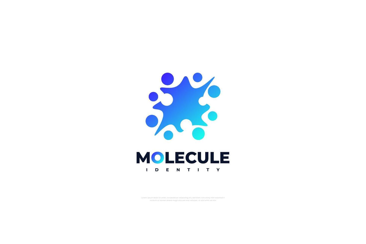 logotipo da molécula azul. símbolo ou ícone de ciência abstrata. símbolo do logotipo da inovação vetor