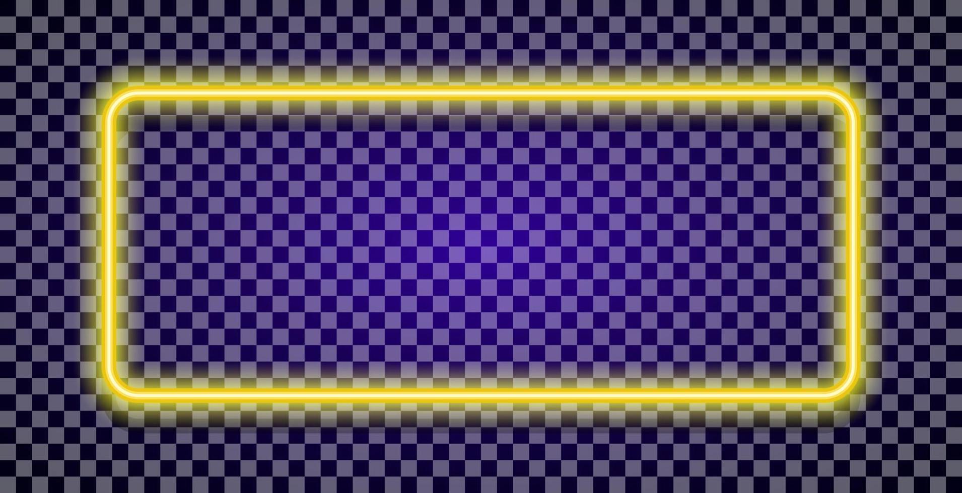 quadro de vetor de retângulo neon em transparente