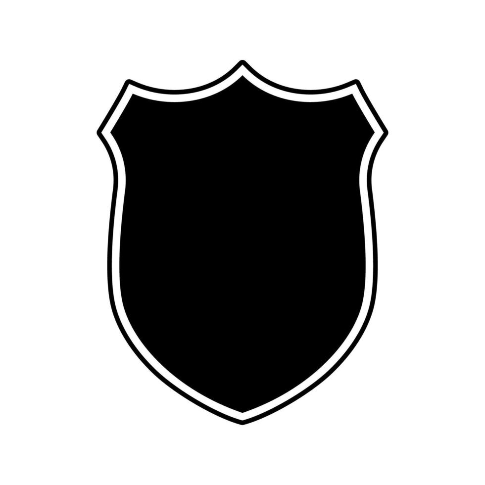 escudo vector cor preta isolada