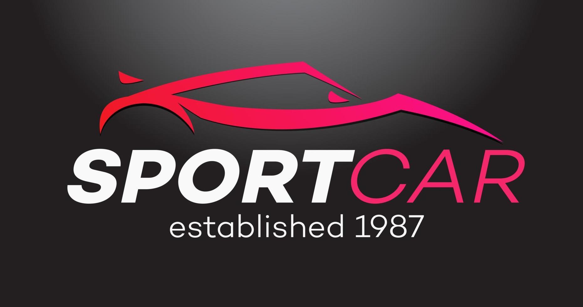 logotipo de vetor de carro esporte isolado em fundo preto