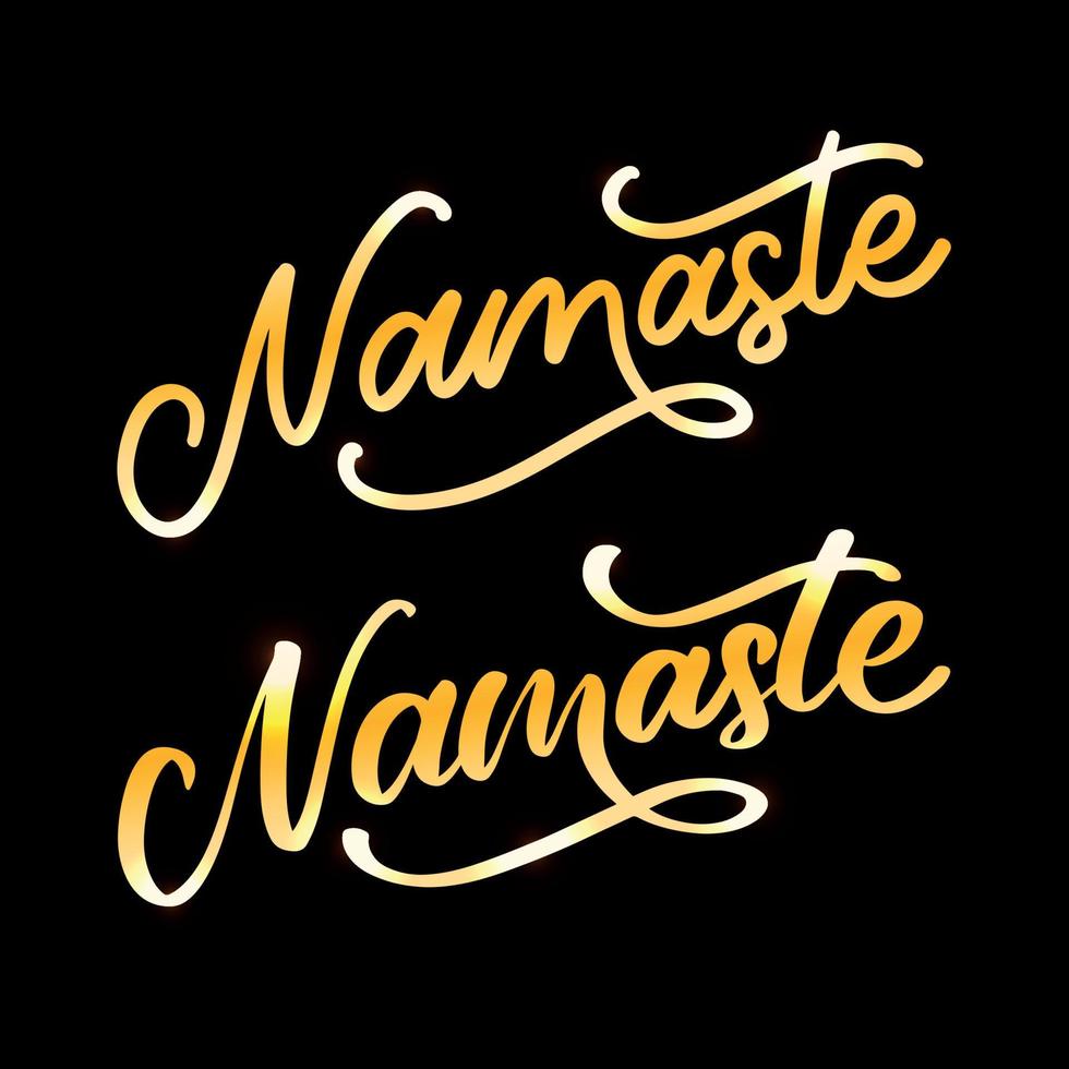 namaste letras saudação indiana, olá na camiseta hindi mão com letras design caligráfico. tipografia de vetor inspirador.