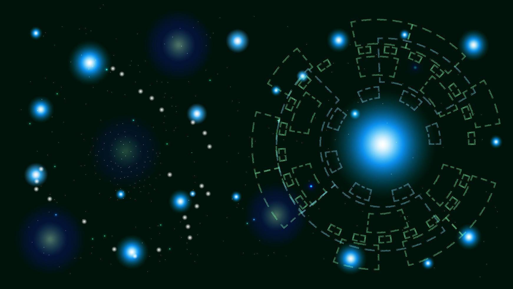 ui interface hi-tec tecnologia digital abstrata azul com partículas brilhantes, ilustração vetorial vetor