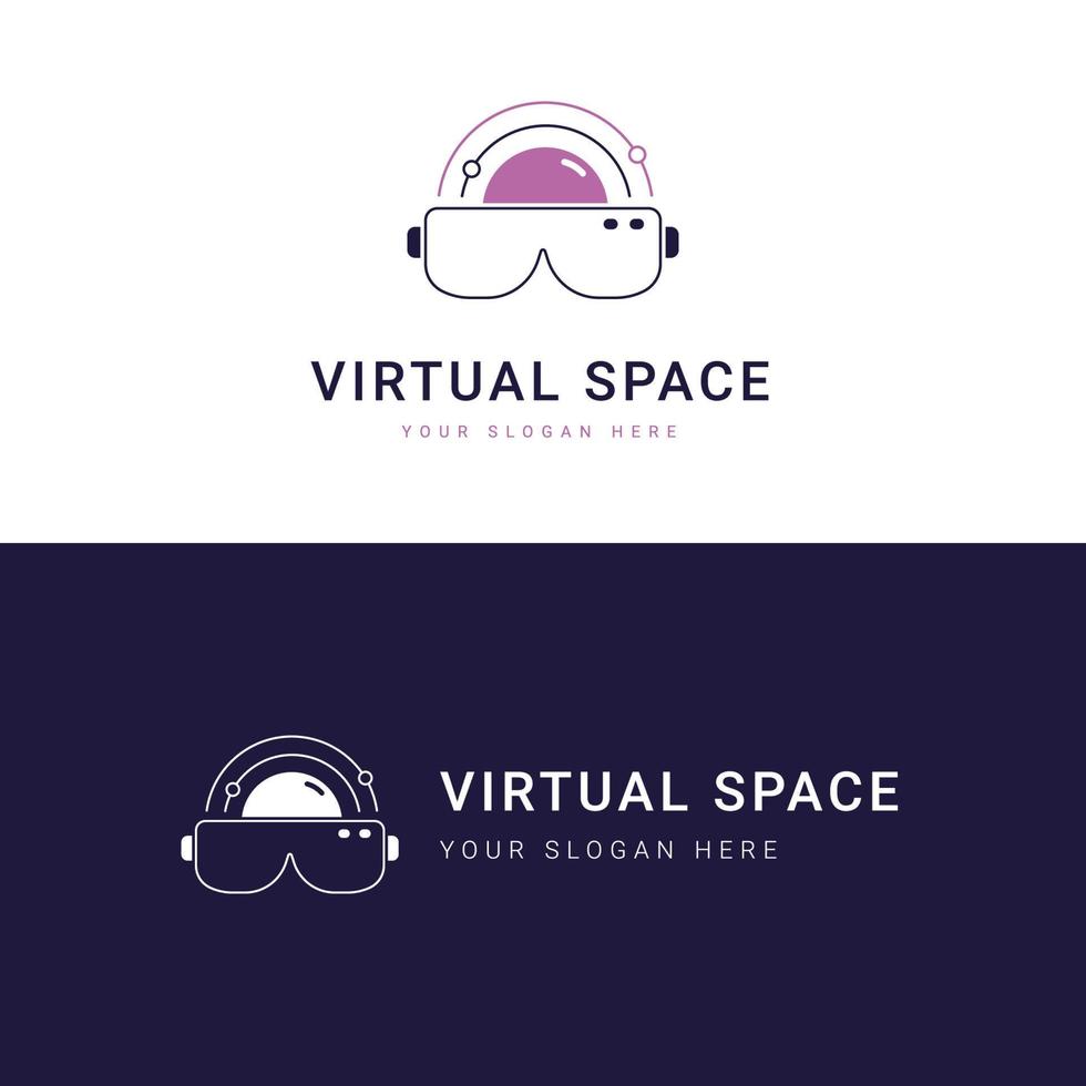 modelo de logotipo de espaço virtual, logotipo perfeito para empresas relacionadas à indústria espacial. ilustração vetorial de espaço. vetor