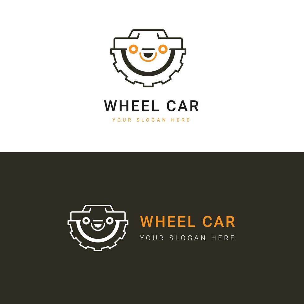 modelo de logotipo de carro de roda, logotipo perfeito para empresas relacionadas à indústria automotiva. ilustração em vetor logotipo do carro.