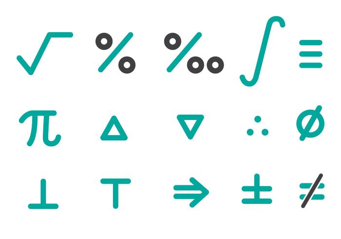 Vetor de pacote de ícones de matemática grátis