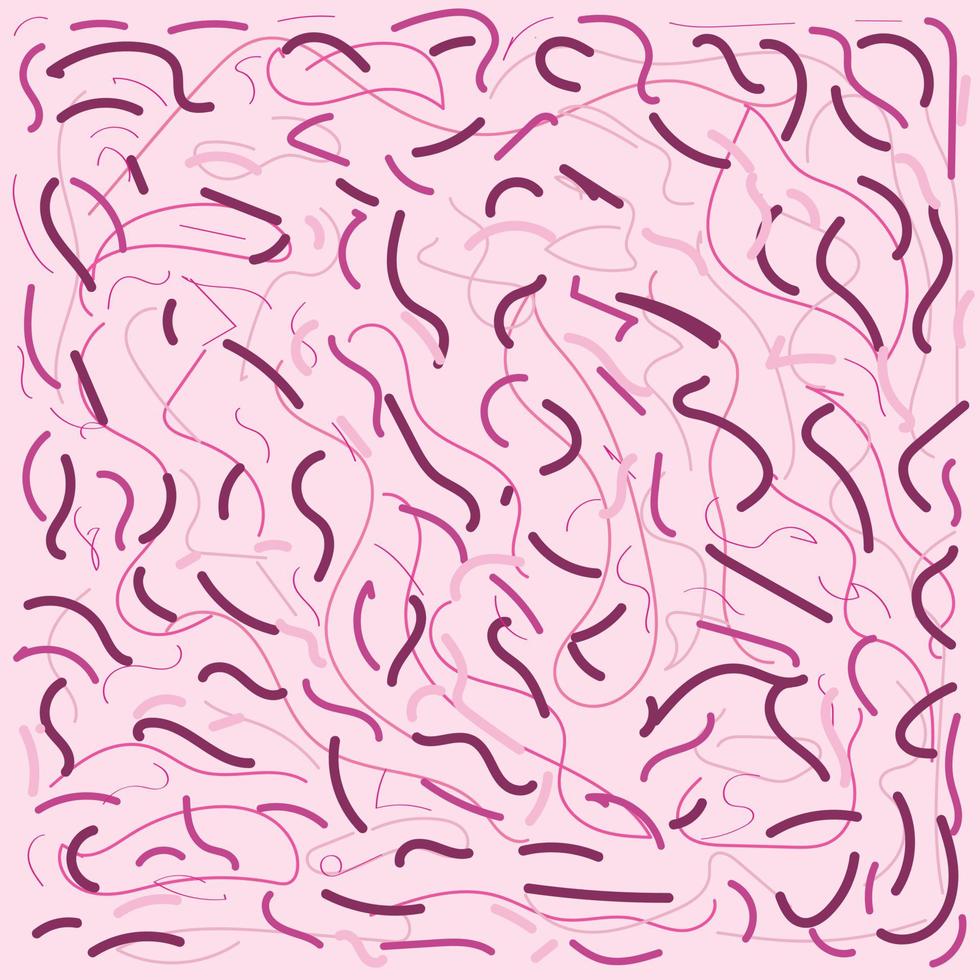 desenho abstrato em um fundo rosa. linhas simples arbitrárias. vetor. vetor