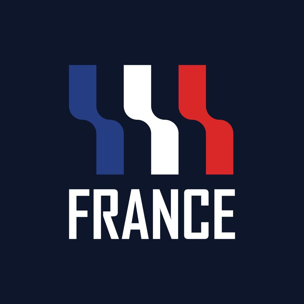 bandeira da frança logotipo moderno simples vetor