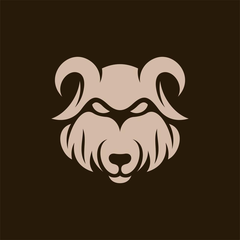 logotipo de silhueta animal urso cabeça vetor