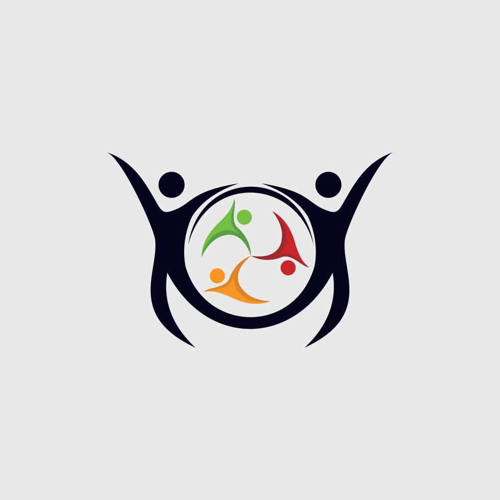 logotipo de negócios criativos da família da união humana vetor