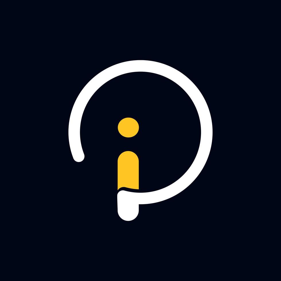 letra ip logotipo moderno minimalista vetor
