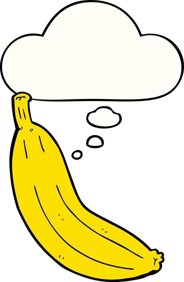 banana de desenho animado e balão de pensamento vetor