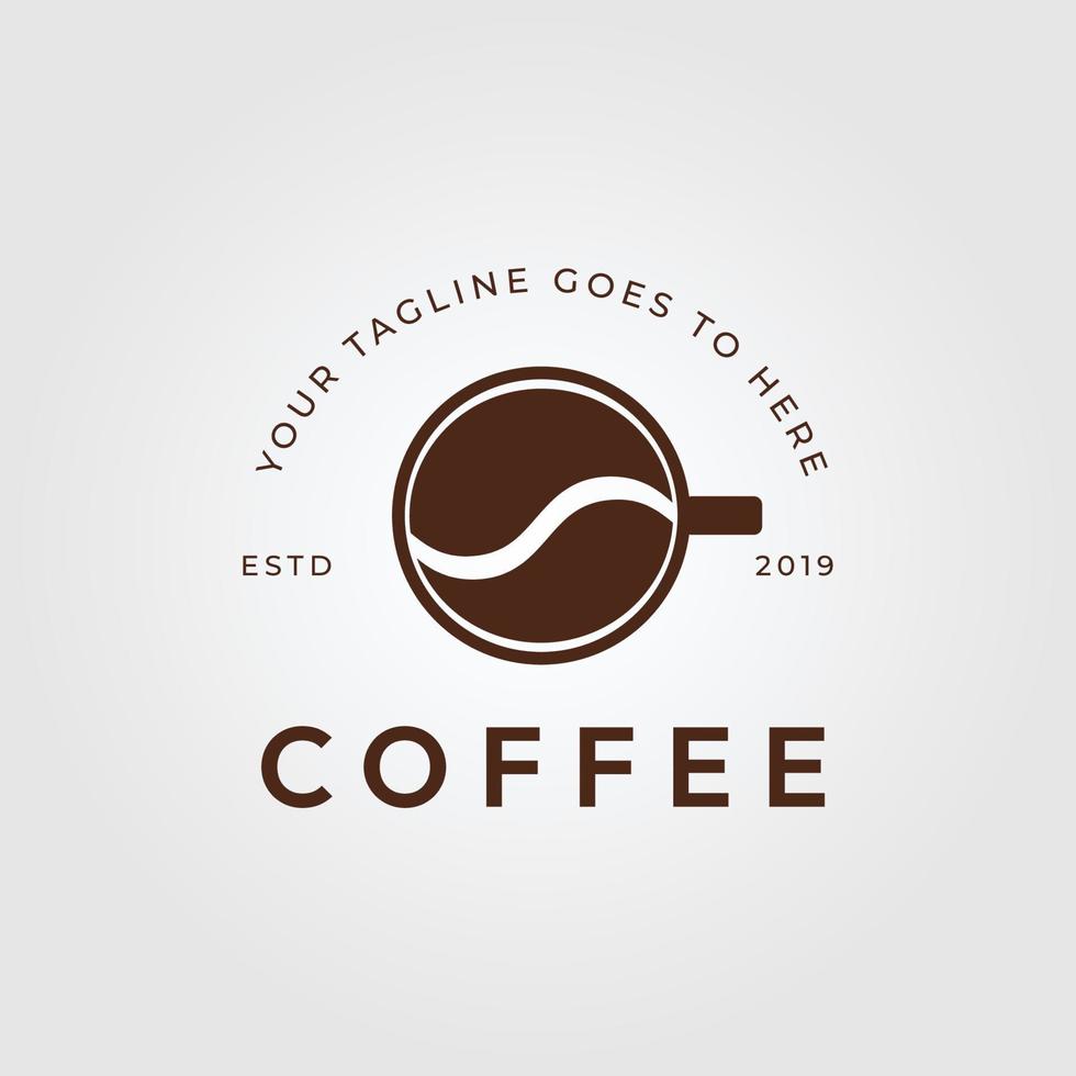 logotipo vintage de café, ícone e símbolo, design de ilustração vetorial vetor