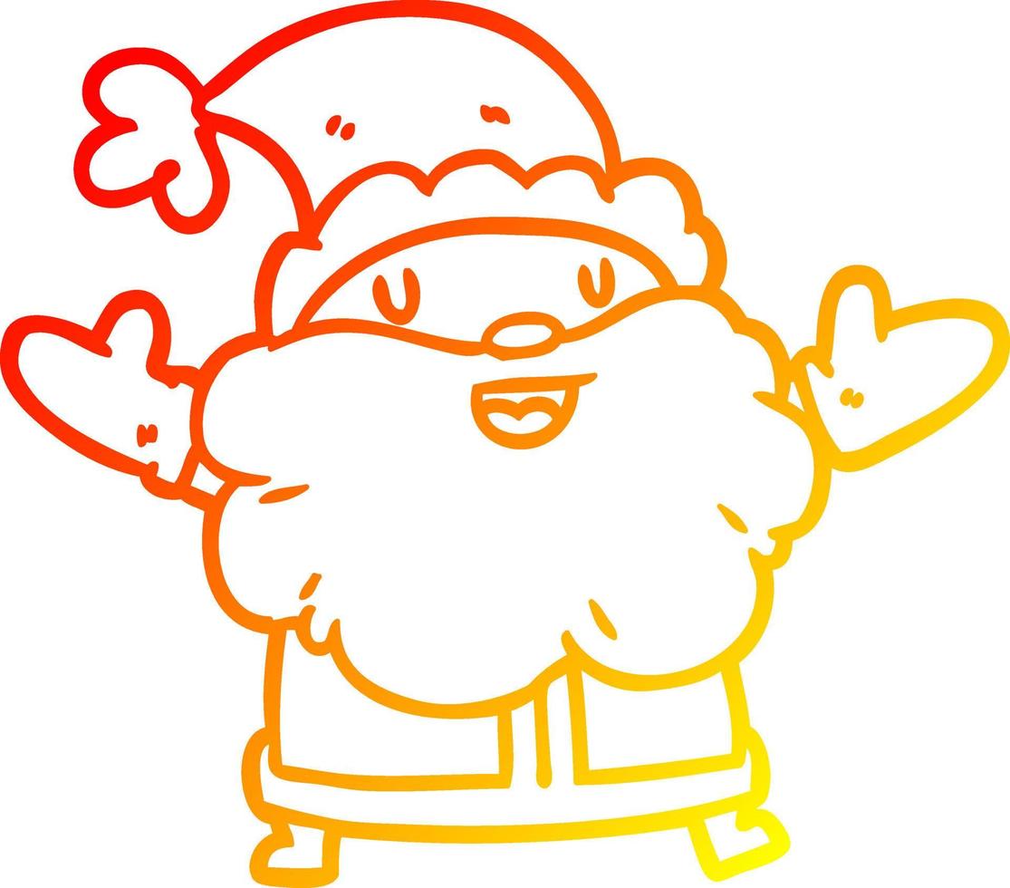 desenho de linha gradiente quente papai noel vetor