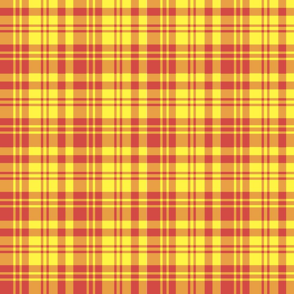 padrão sem costura em grandes cores vermelhas e amarelas para xadrez, tecido, têxtil, roupas, toalha de mesa e outras coisas. imagem vetorial. vetor