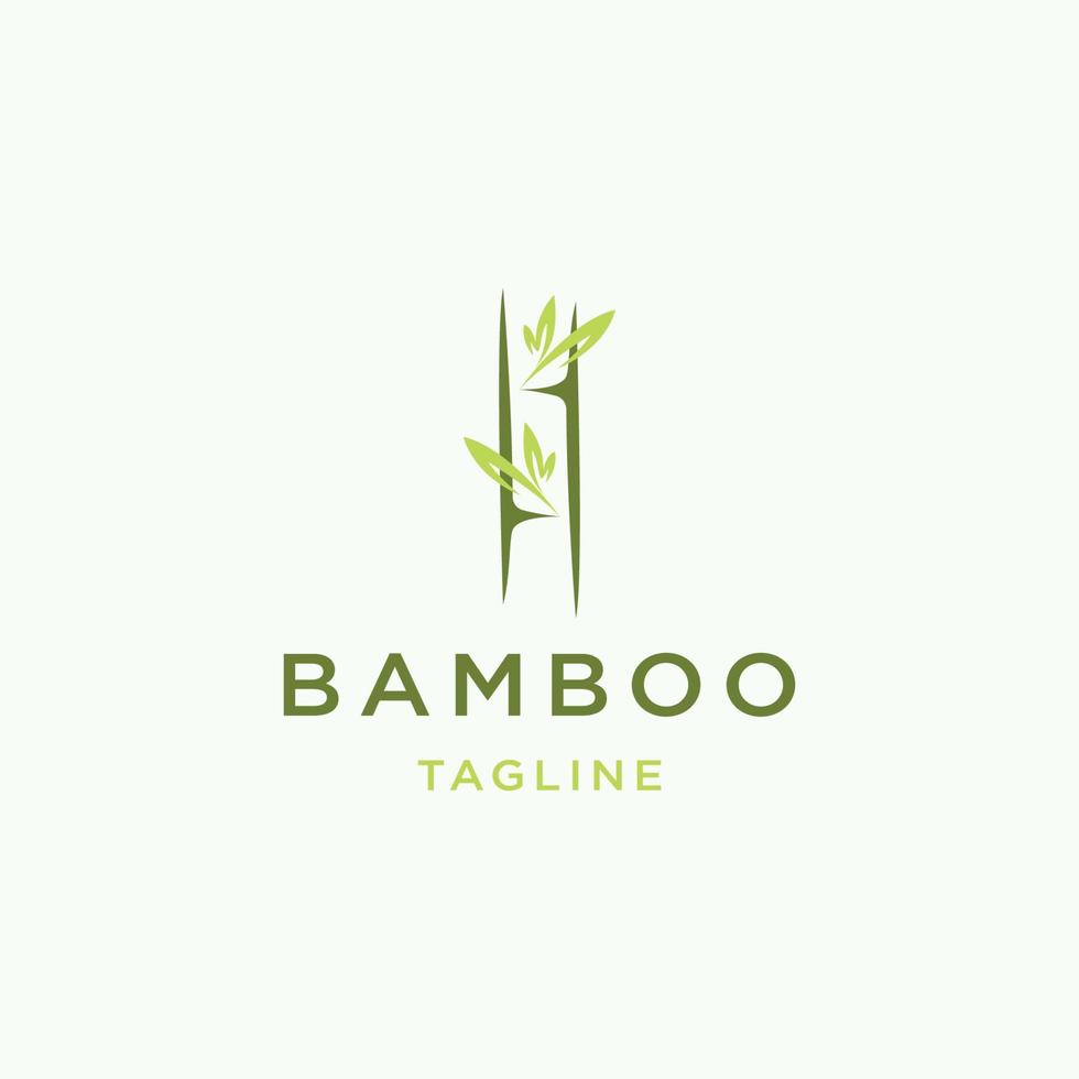 ilustração em vetor plana de modelo de design de logotipo de bambu