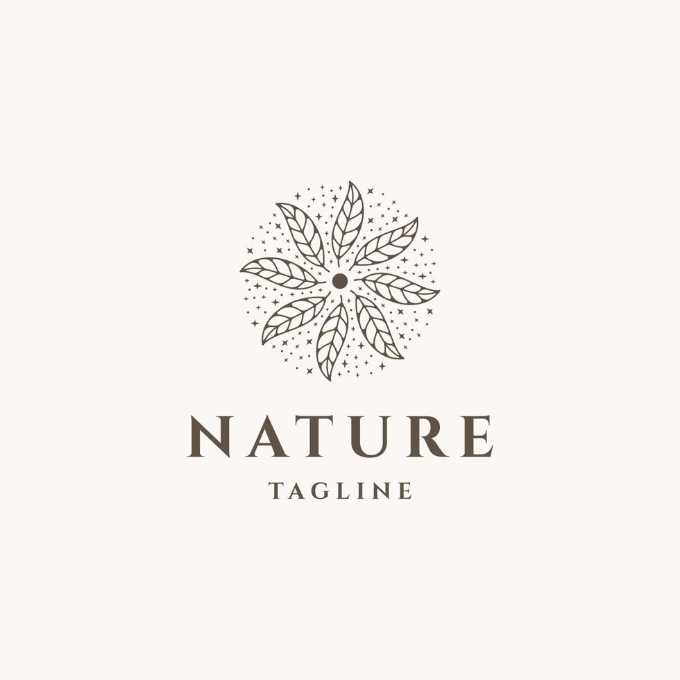 ilustração em vetor plana de modelo de design de ícone de logotipo de folha de natureza