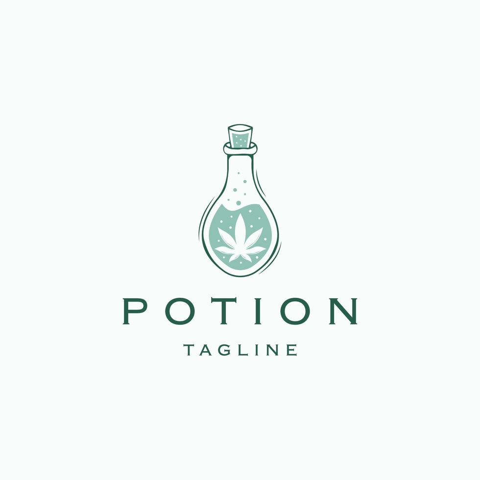 poção cannabis logotipo modelo de design de ícone ilustração vetorial plana vetor