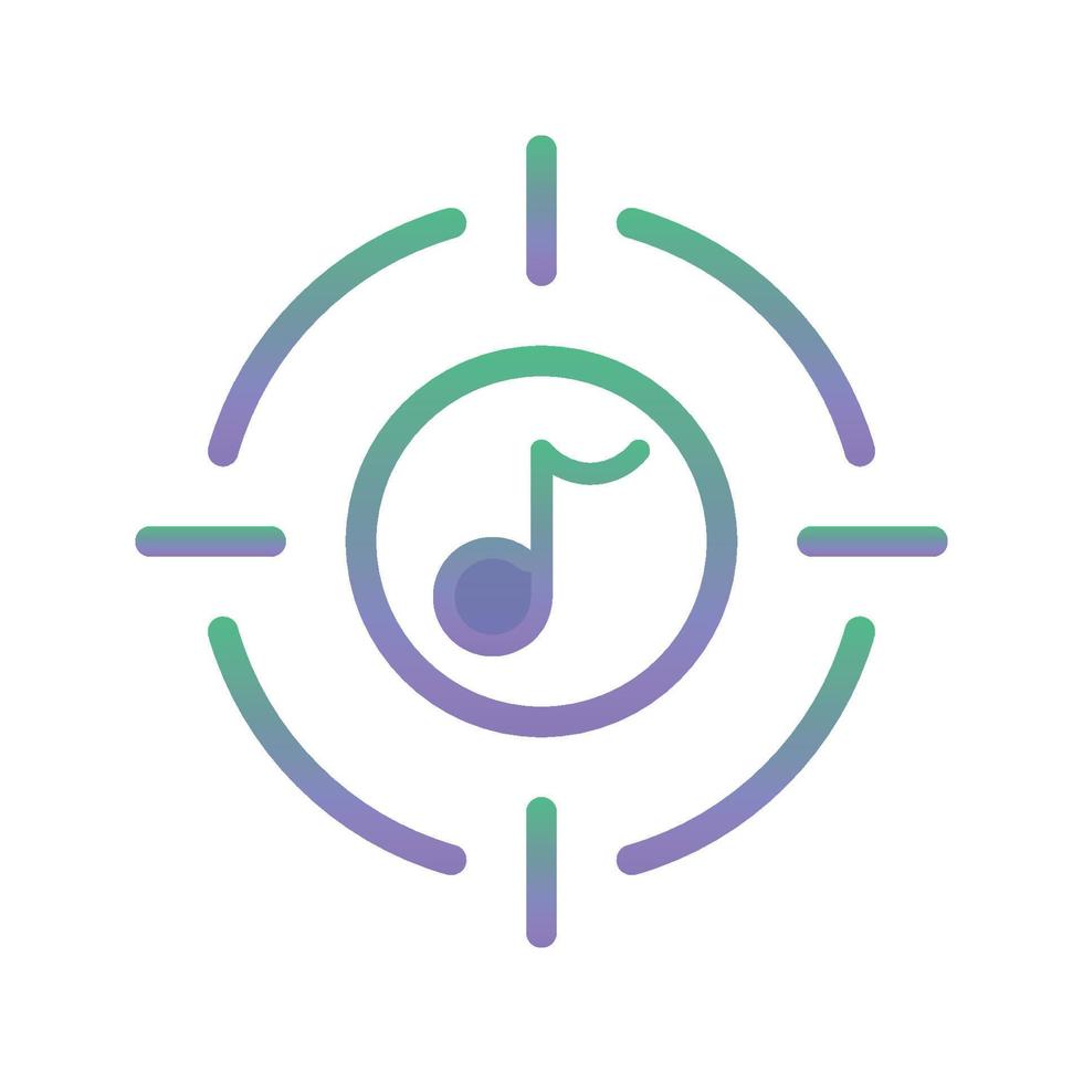 elemento de ícone de modelo de design gradiente de logotipo de música alvo vetor