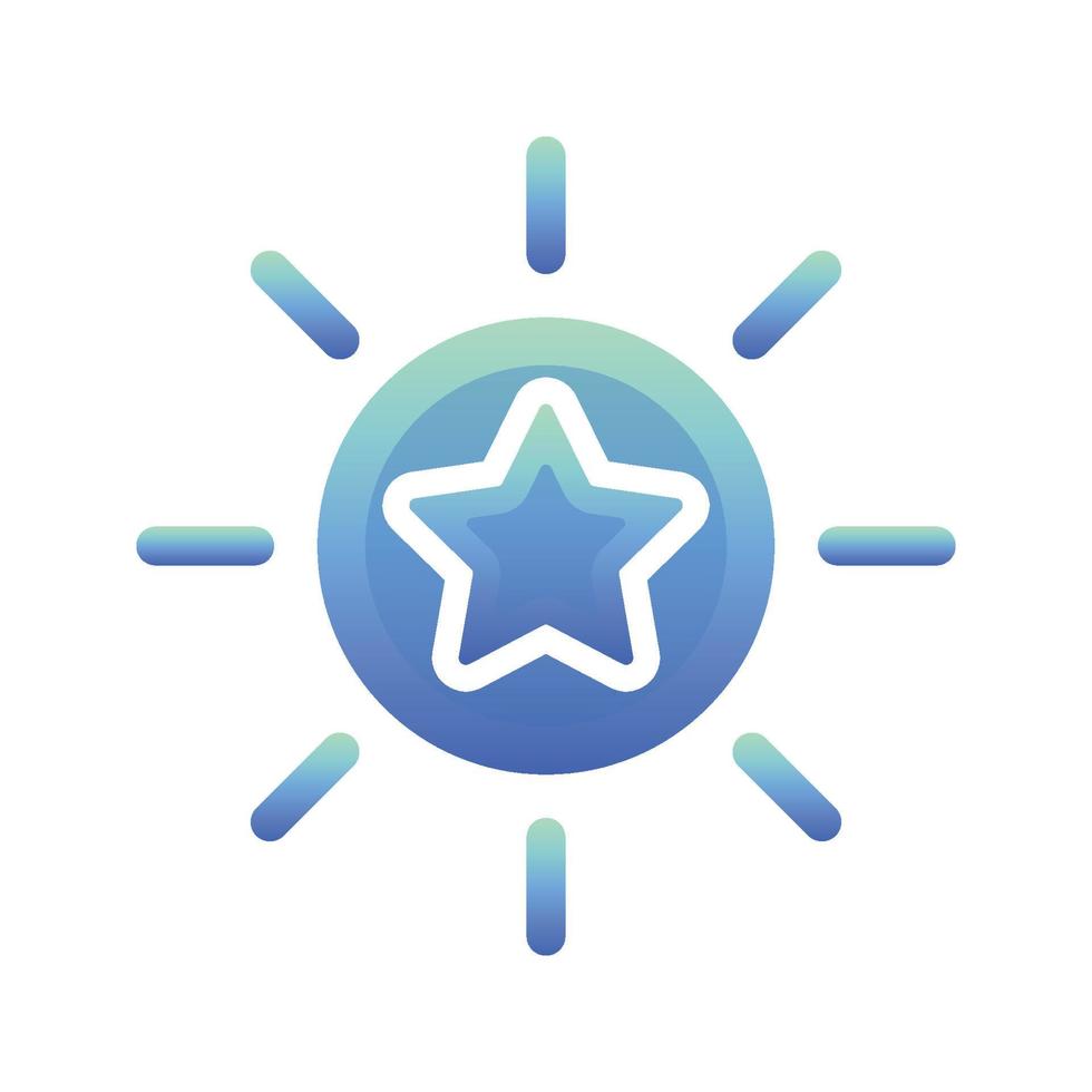 elemento de ícone de modelo de design gradiente de logotipo de estrela do sol vetor