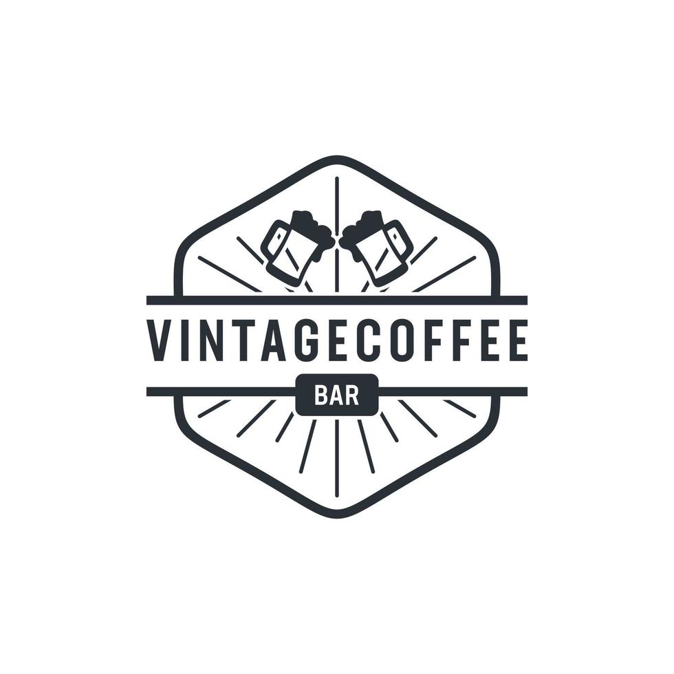 inspiração de logotipo de crachá de xícara de café vintage vetor