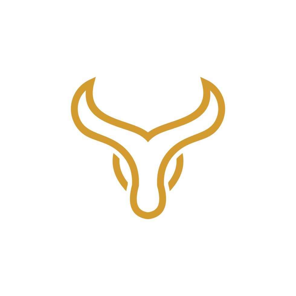 inspiração de design de logotipo de cabeça de touro monograma vetor
