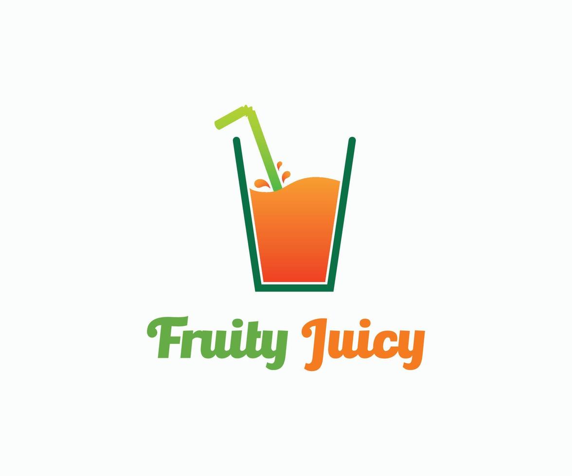 logotipo de suco de fruta logotipo de bebida fresca. modelo de design de logotipo de suco fresco, modelo de logotipo de suco de laranja. vetor