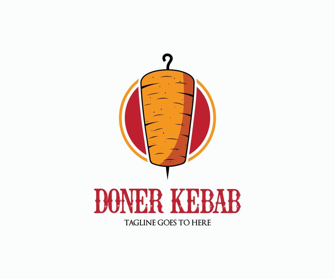 modelo de vetor de logotipo moderno doner kebab. design de logotipo de kebab.