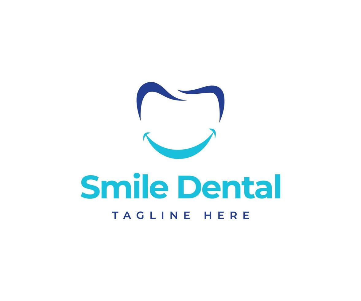 sorrir design de logotipo dental. modelo de logotipo de sorriso dental. vetor