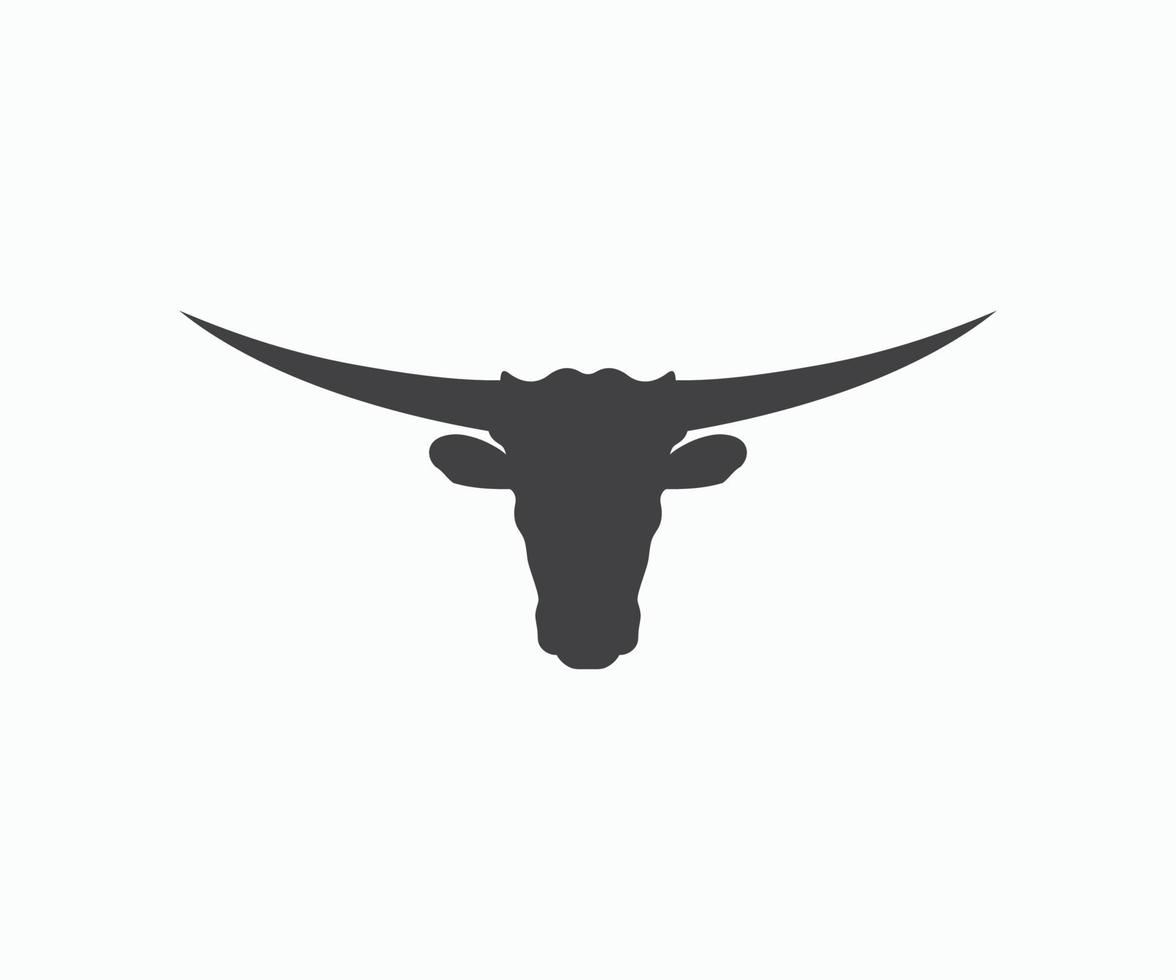 ícone de cabeça de gado texas longhorn. modelo de logotipo de ícone de chifre longo vetor