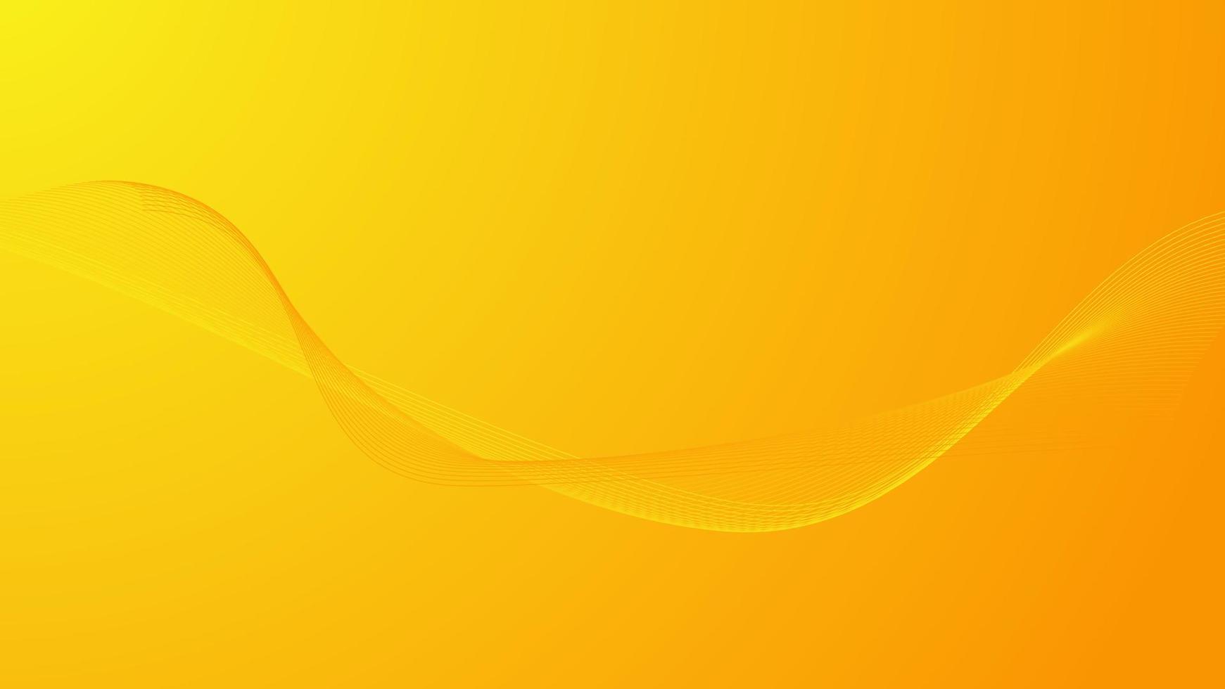 linha de curva suave abstrata no fundo de cor de iluminação gradiente amarelo vetor