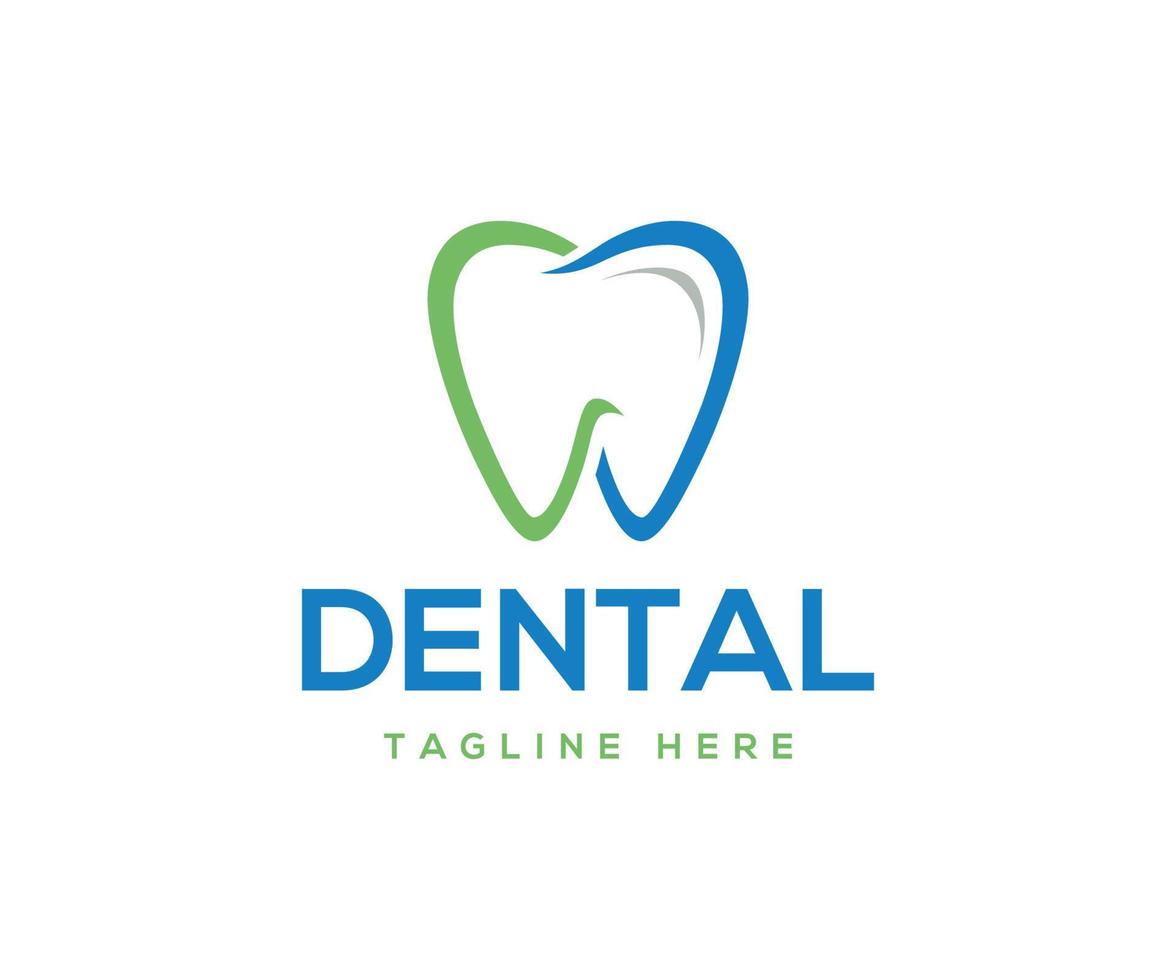 dente dental, gráfico do logotipo do dentista. modelo de design de logotipo de dente abstrato. vetor