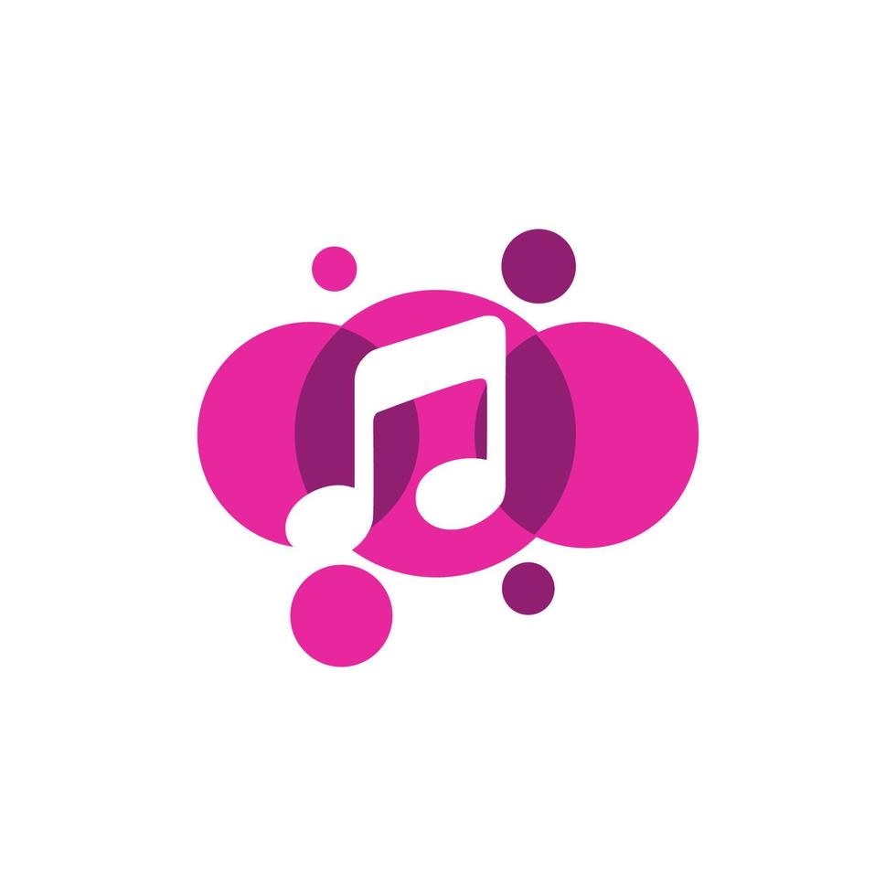 design de vetor de ícone de logotipo de música de nota abstrata.