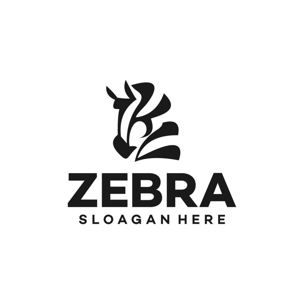 ilustração de modelo de design de logotipo zebra vetor