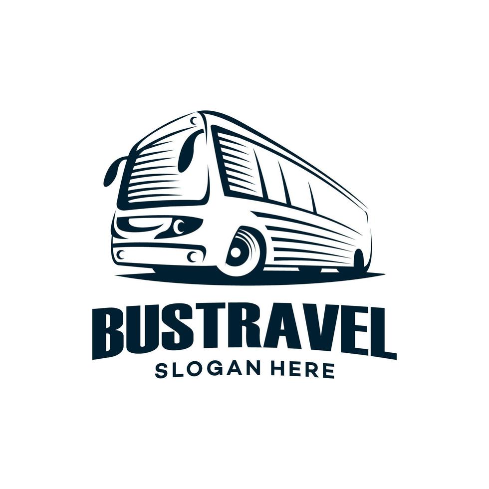 ilustração de modelo de ônibus de logotipo vintage vetor