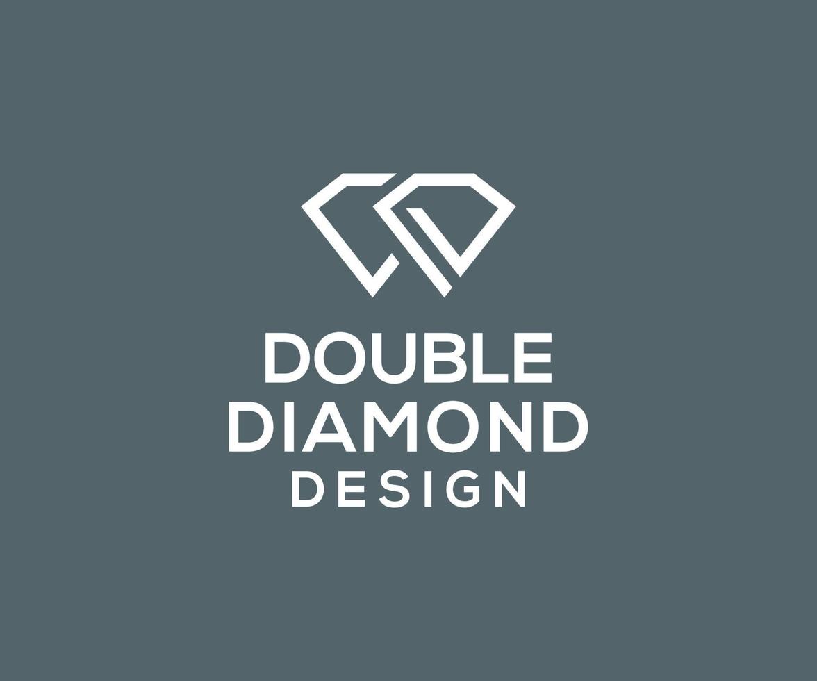 vetor de design de logotipo de diamante criativo. design de logotipo de diamante duplo.