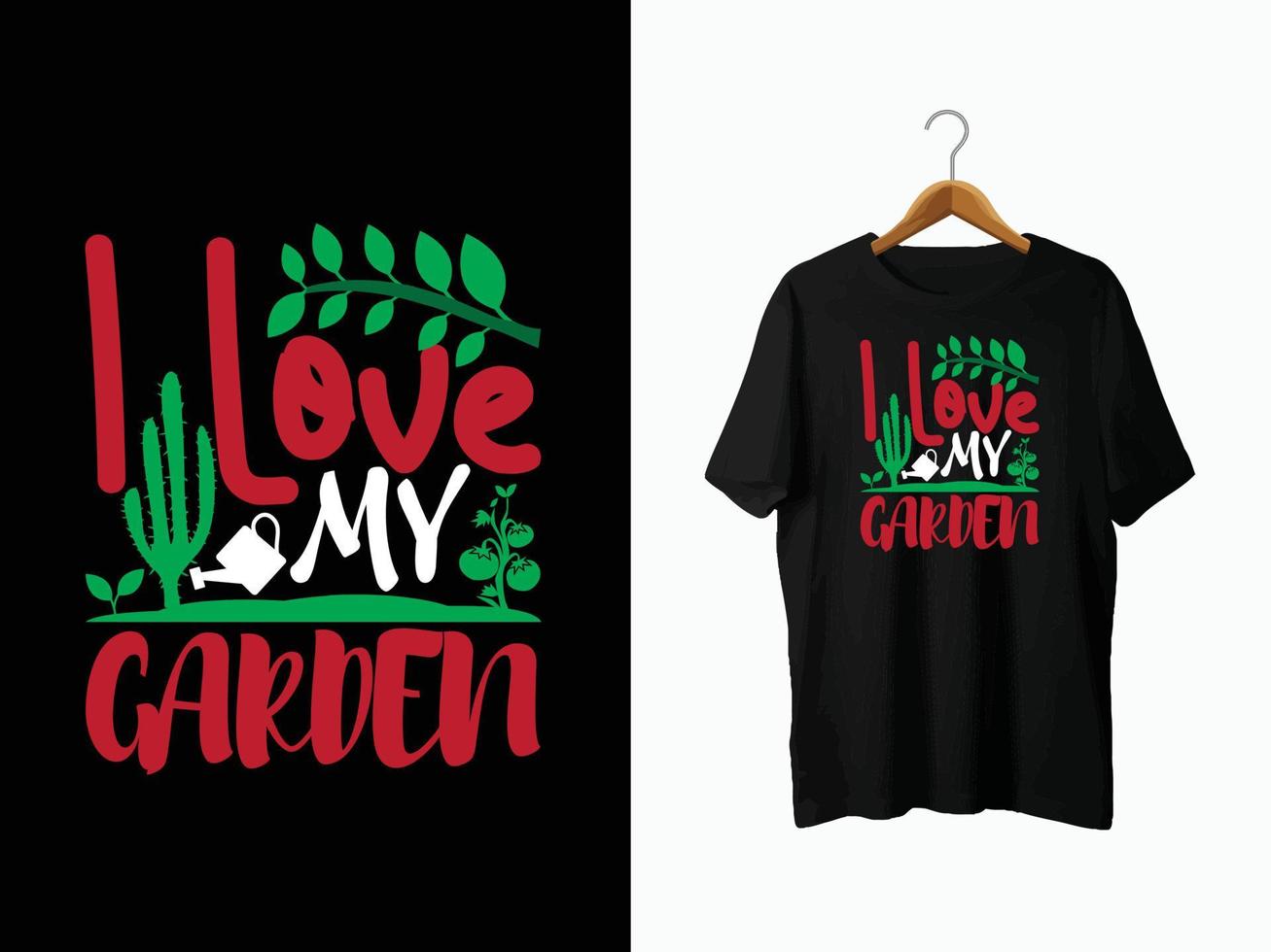 design de camiseta de jardim vetor