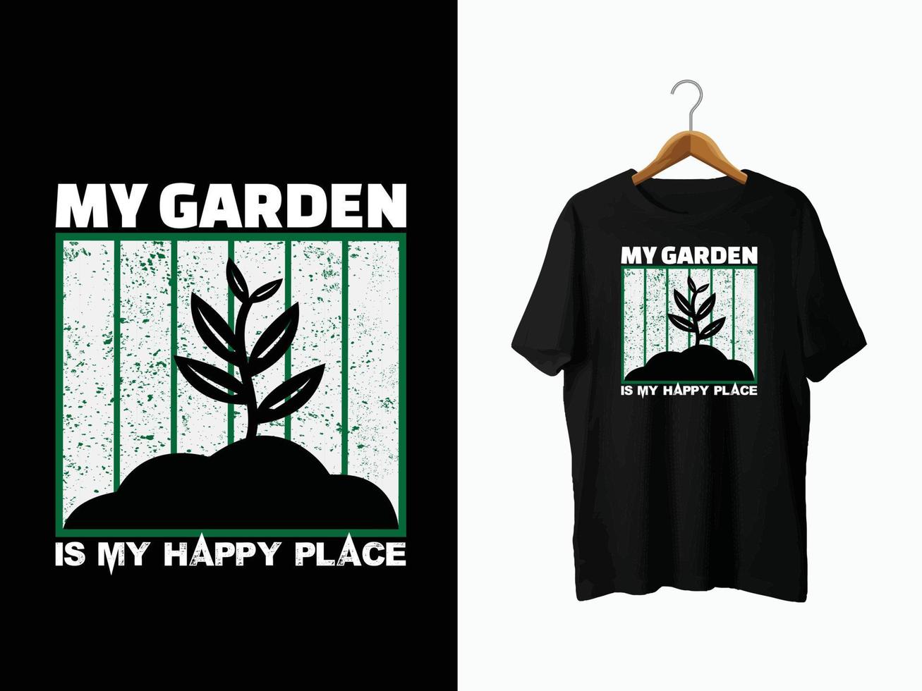 design de camiseta de jardim vetor