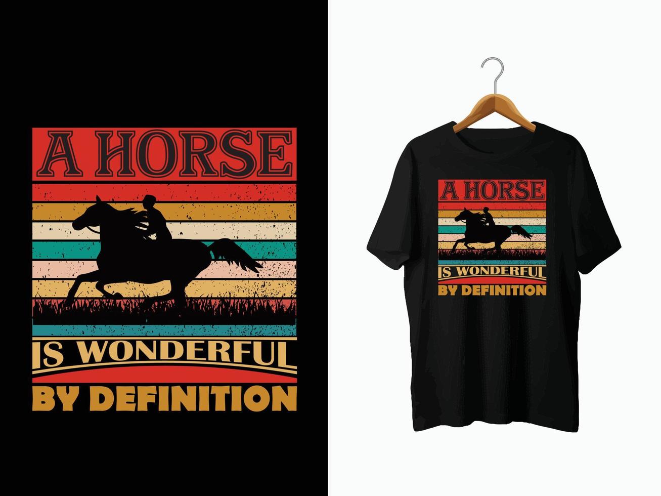 design de camiseta de cavalo vetor