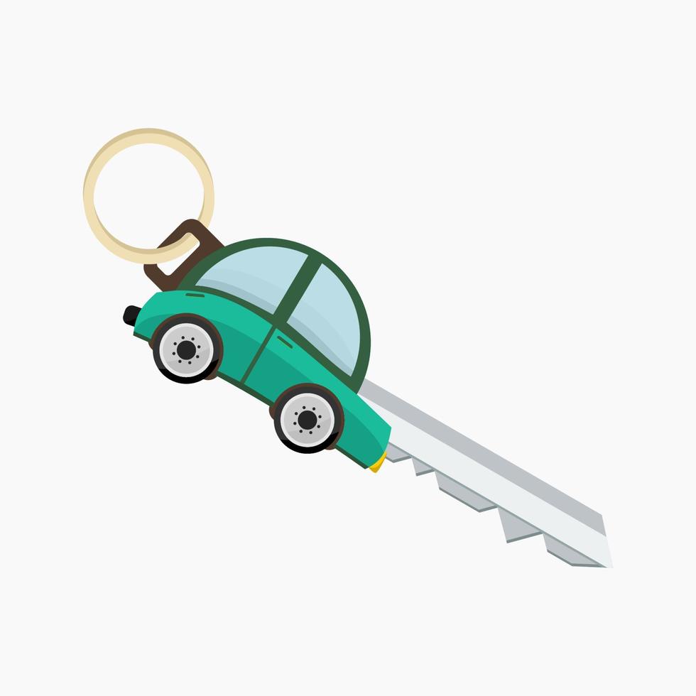 ícone de ilustração vetorial chave em forma de carro verde editável para transporte de viagens e reparação de veículos ou fins relacionados à concessionária vetor