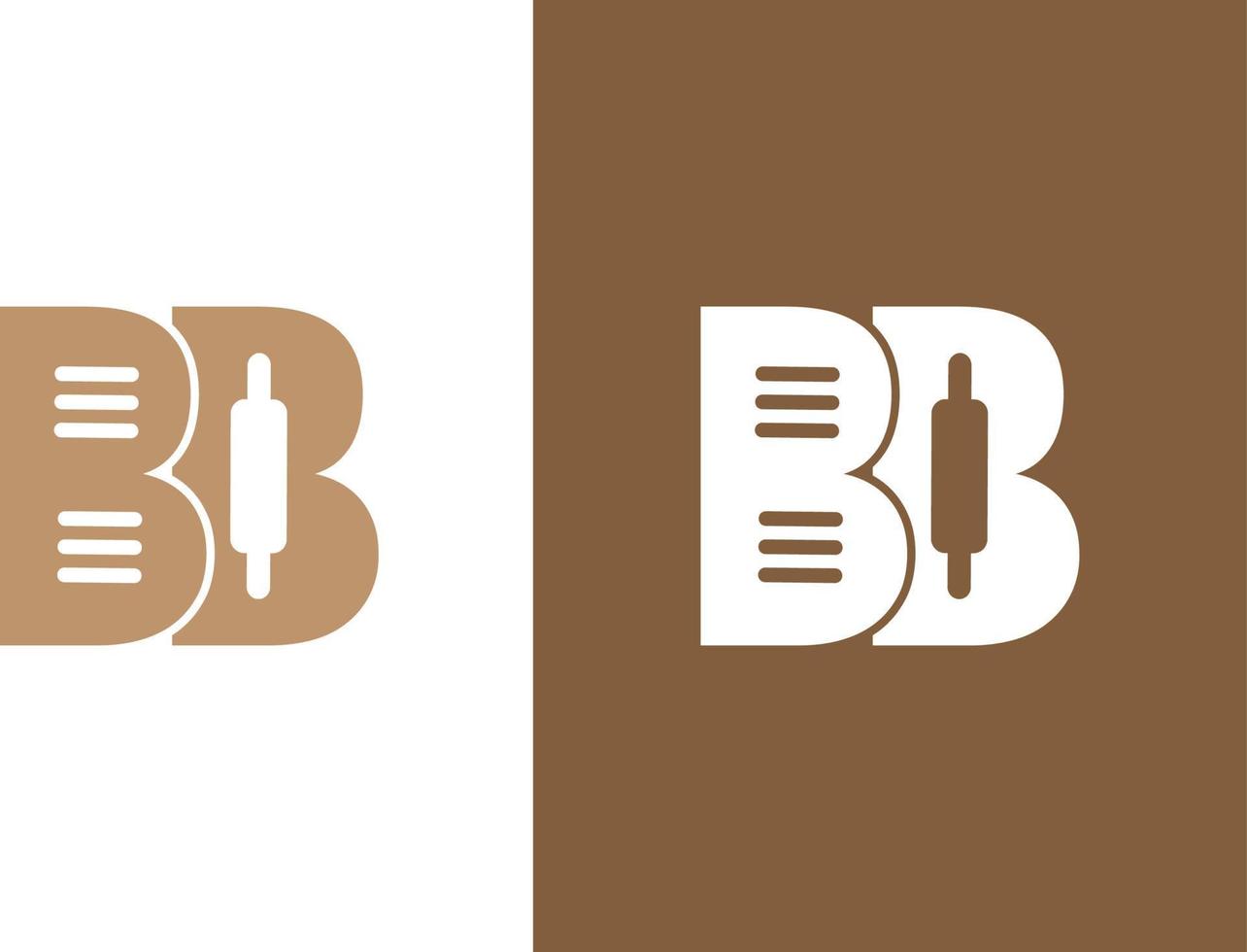 design de logotipo de padaria bb vetor