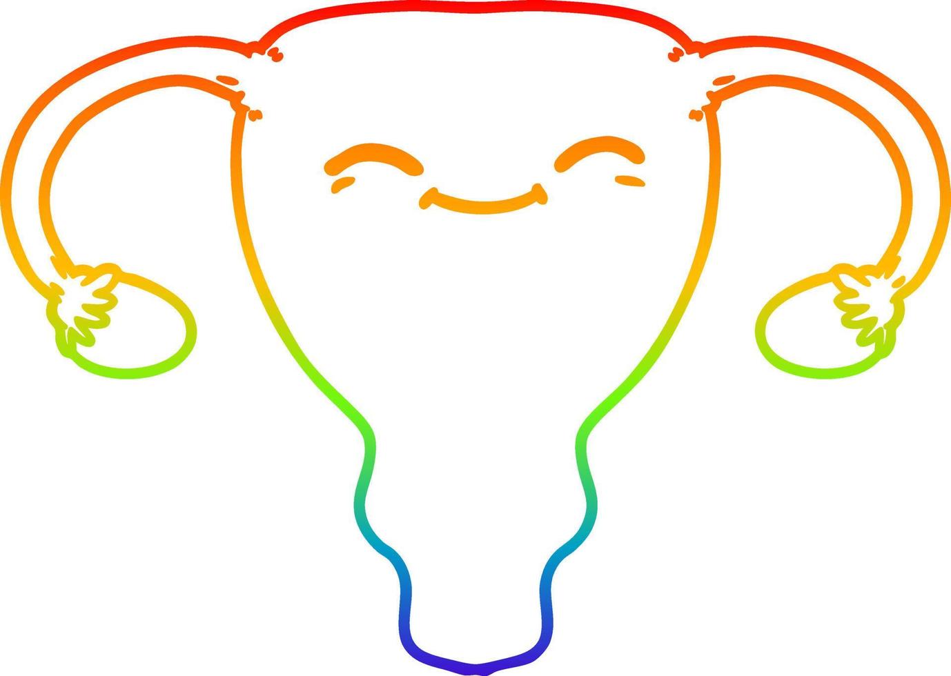 desenho de linha de gradiente de arco-íris desenho de útero vetor