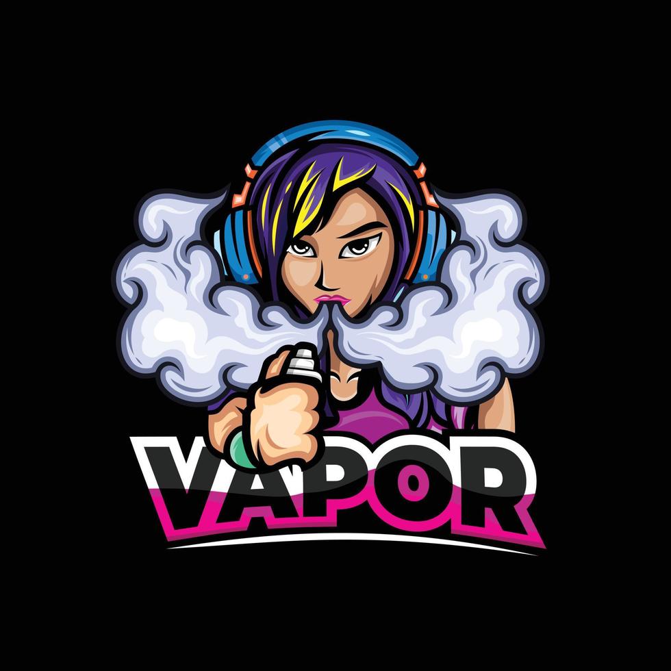 design de ilustração e vetor de garota de vapor