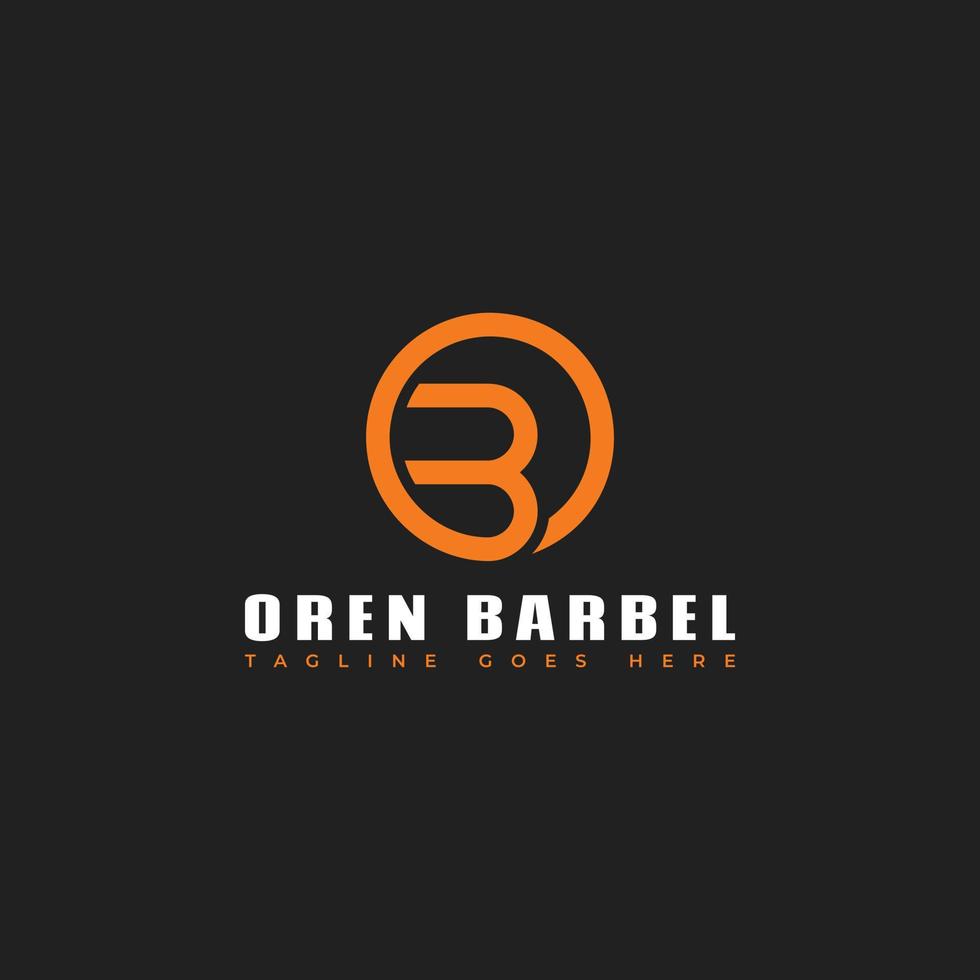 letra inicial abstrata ob ou logotipo bo na cor laranja isolado em fundo preto aplicado para logotipo de aptidão física também adequado para marcas ou empresas com nome inicial bo ou ob. vetor