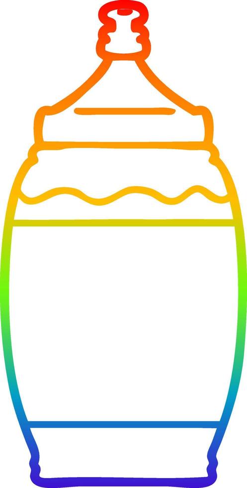 garrafa de ketchup de desenho de desenho de linha de gradiente de arco-íris vetor
